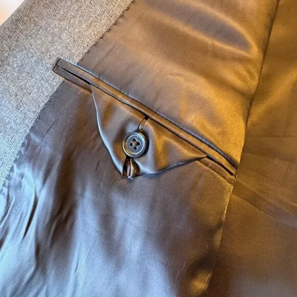 Lauren Ralph Lauren Classic Sport Coat Mens Sz 50R Gray Herringbone - Picture 5 of 15